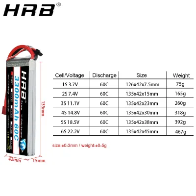 Batterie Lipo 3000 mAh avec connecteur XT60 – image 3