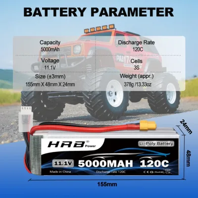 Batterie LiPo 3S 11,1 V 5000 mAh – image 2