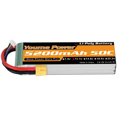 Batterie LiPo à boîtier rigide, connecteur XT60