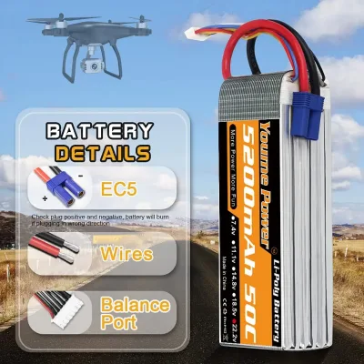 Batterie Lipo rechargeable avec prise XT60 – image 3