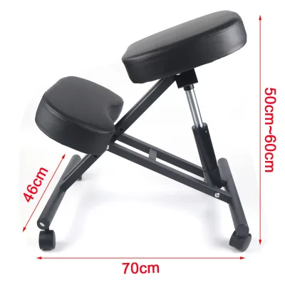 Chaise à genoux ergonomique en acier, noire – image 2