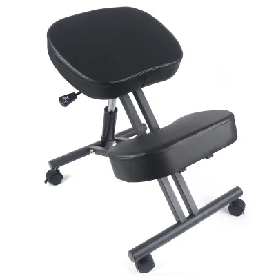 Chaise à genoux ergonomique en acier, noire – image 3