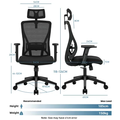 Chaise de bureau ergonomique en maille – image 3