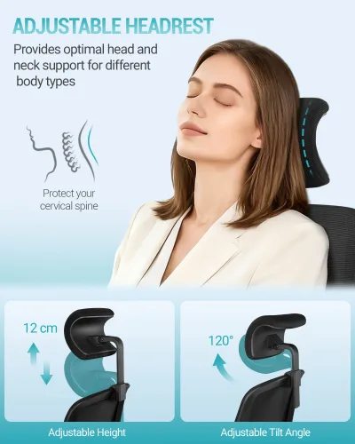 Chaise de bureau ergonomique noire – image 3
