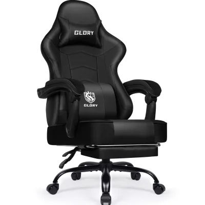 Chaise de bureau inclinable en cuir PU