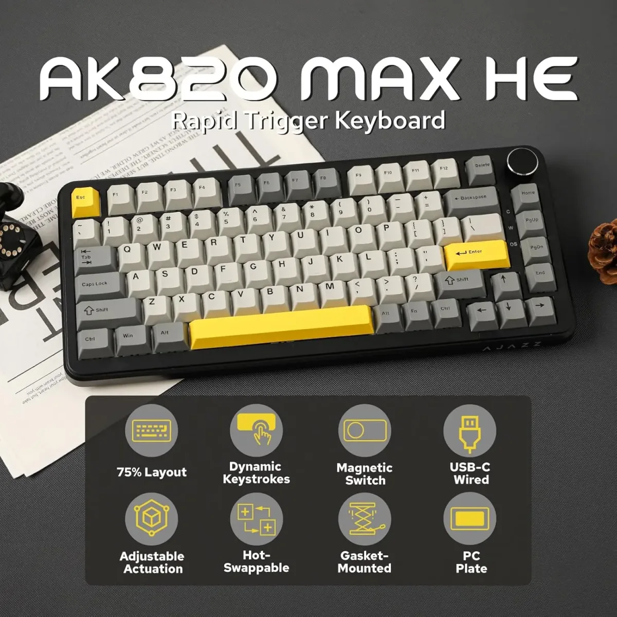 Clavier mécanique filaire USB à touches PBT