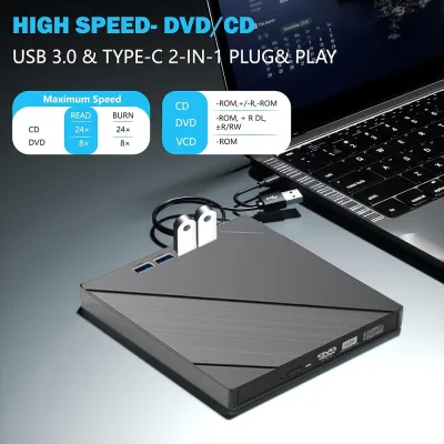 Graveur CD/DVD externe USB 3.0 et Type-C – image 3