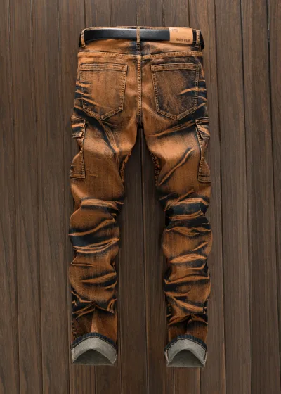 Jean slim homme tie-dye multi-poches – image 2