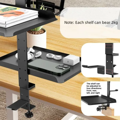 Organisateur de bureau à pince 3 niveaux noir – image 3