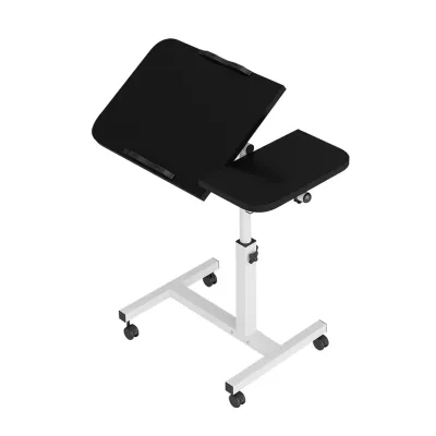 Petit bureau mobile rectangulaire à roulettes