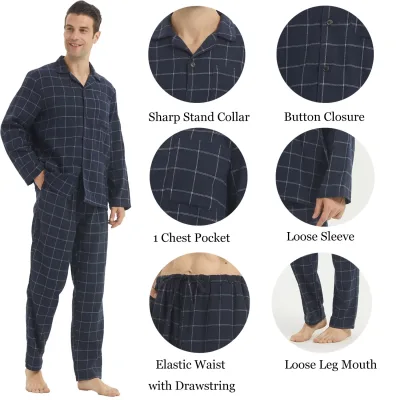 Pyjama en flanelle à carreaux pour homme – image 3