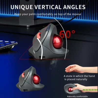 Souris trackball sans fil rechargeable