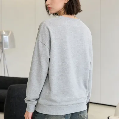 Sweat-shirt col rond en coton, coupe ample – image 3