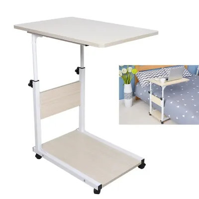 Table d'ordinateur portable blanche à roulettes – image 2