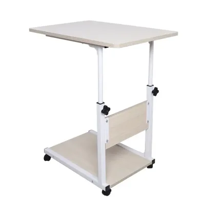 Table d'ordinateur portable blanche à roulettes – image 3